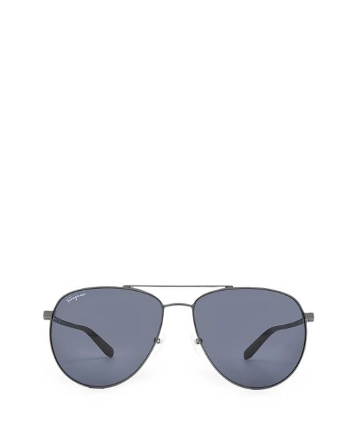 Ferragamo Eyewear Blue Pilot-Frame Sunglasses for men