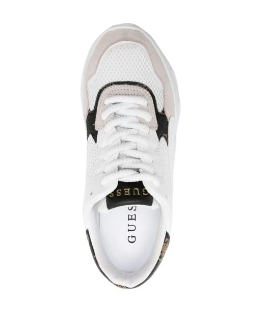 Guess White Goldon Panelled Sneakers