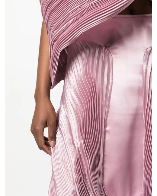 Gaby Charbachy Purple Asymmetric Blazer-Top Long Dress
