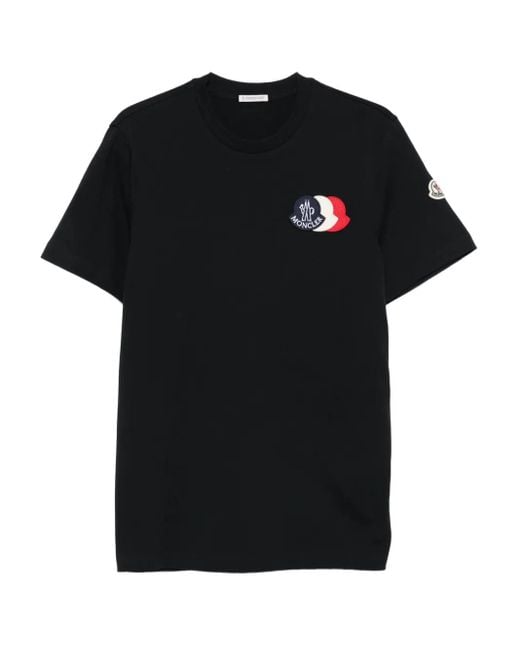 メンズ Moncler ロゴ Tシャツ Black