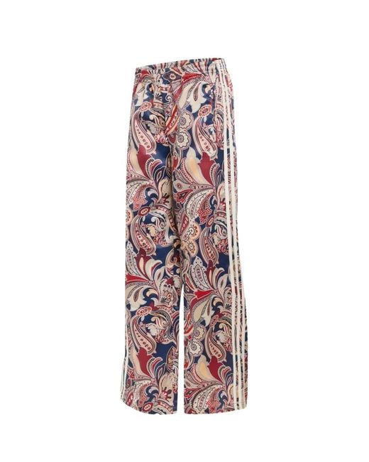 Adidas White Paisley-Print Track Pants