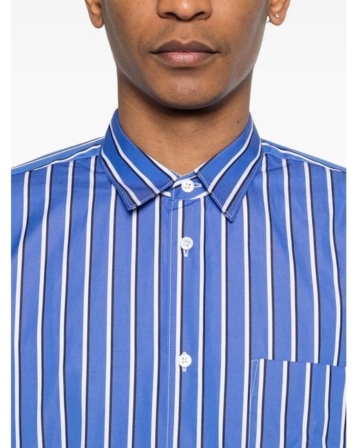 Comme des Garçons Blue Striped Pocket Shirt