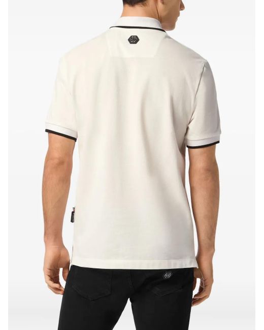 Philipp Plein Natural Teddy Bear-Graphic Polo Shirt for men