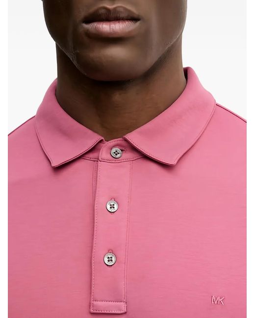 Michael Kors Red Buttoned Short-Sleeve Polo Shirt for men