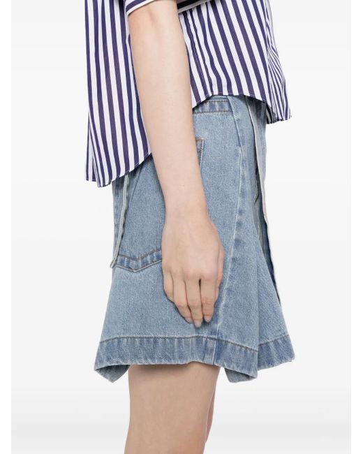 Sacai Blue Belted Denim Skirt
