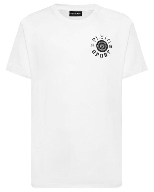 Philipp Plein White Logo-appliqué Cotton T-shirt for men