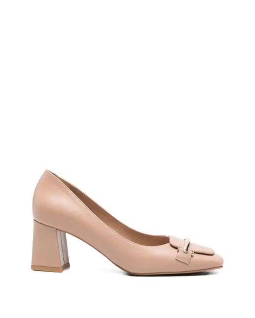 SERGIO MORETTI FIRENZE Pink Square-Toe Pumps