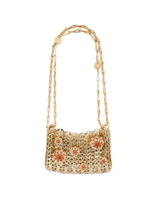 Rabanne White Nano 1969 Crystal-Embellished Shoulder Bag