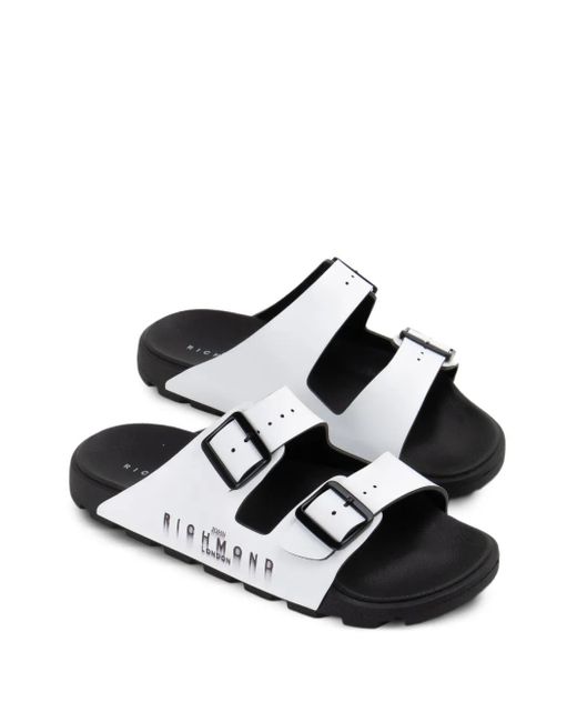 John Richmond White Double-Buckle Sandals for men