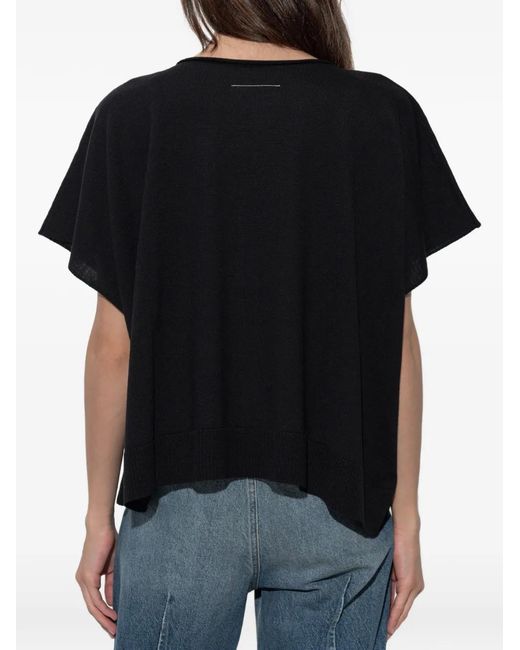 MM6 by Maison Margiela Black Logo-Print Sweater