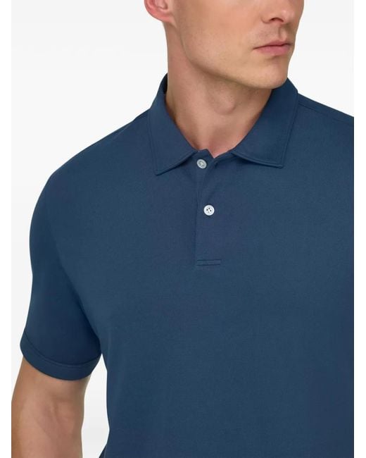 Boggi Blue Buttoned Polo Shirt for men