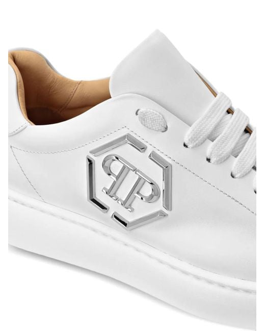 Philipp Plein White Hexagon Low-Top Sneakers for men