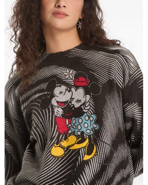 Desigual Gray X Disney Mickey Mouse Graphic-Print Sweater