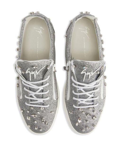 Giuseppe Zanotti Frankie Sneakers Met Glitters in het White voor heren