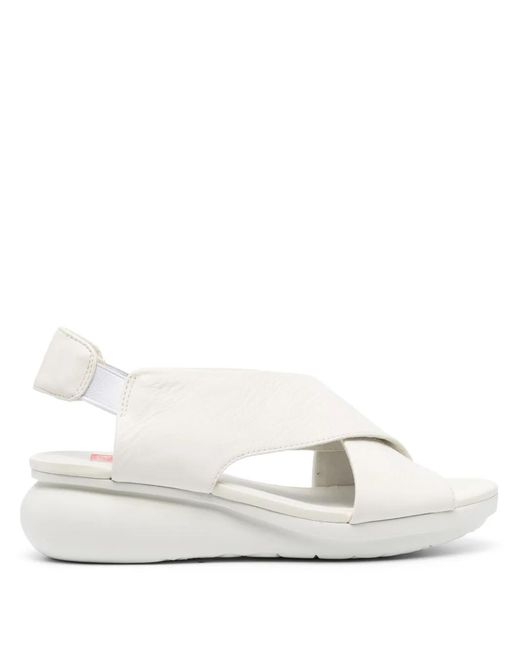 Camper White Oruga Chunky Sandals