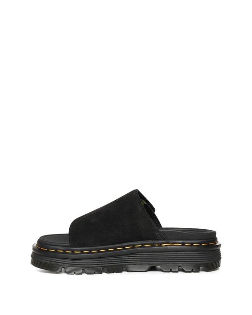 Dr. Martens Black Sandales Zebzag À Attache Scratch