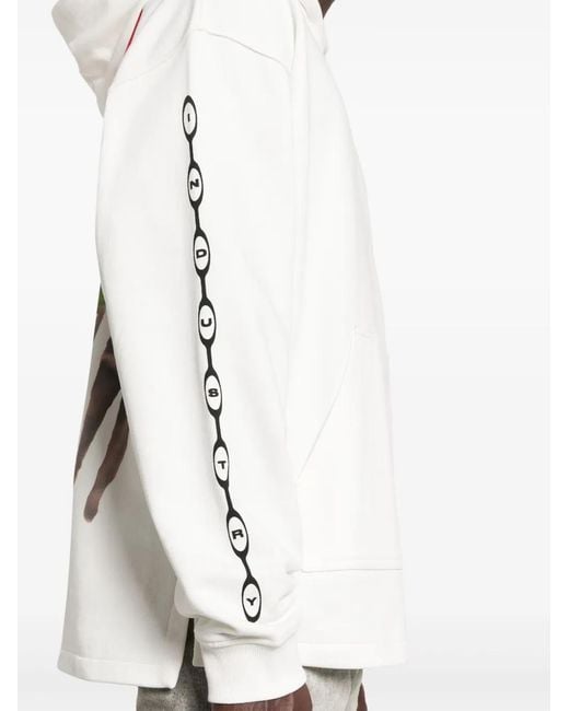 DIESEL White Hoodie for men