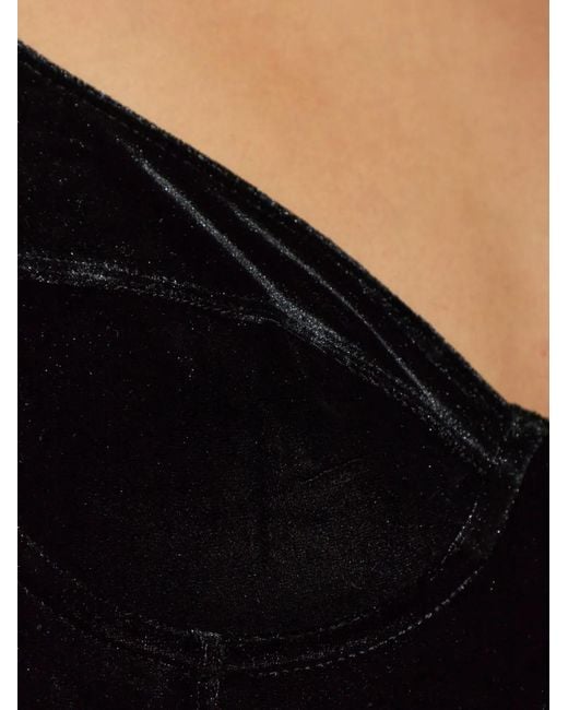 Vetements Black Velvet Long-Sleeve Bodysuit