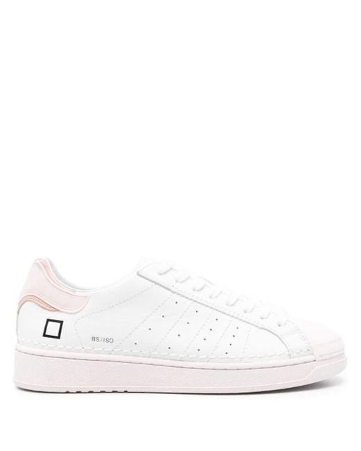 Date White Base Leather Sneakers