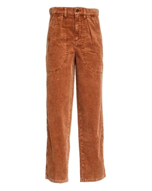 Isabel Marant Orange Onyta Corduroy Trousers