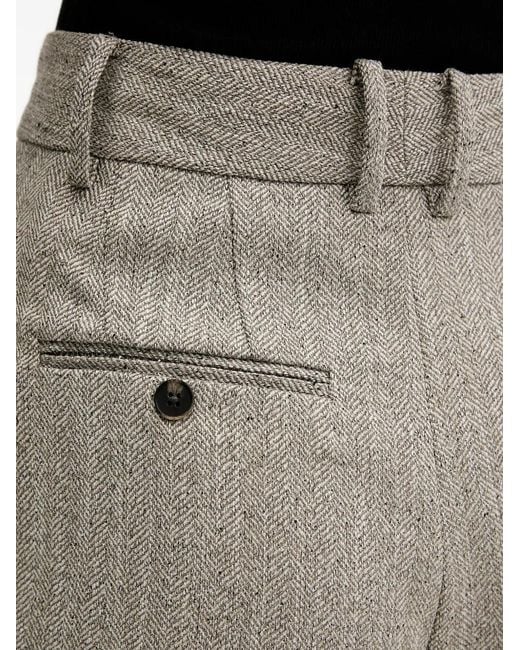 Pedro Del Hierro Madrid Gray Pleated Trousers