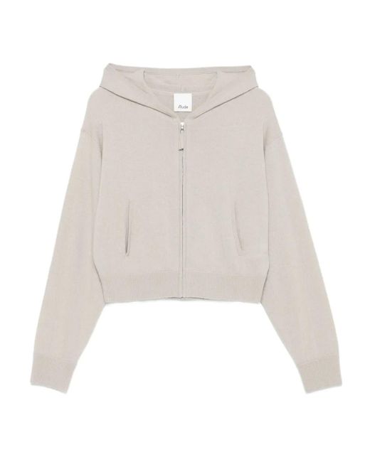 Allude フーデッド カーディガン White