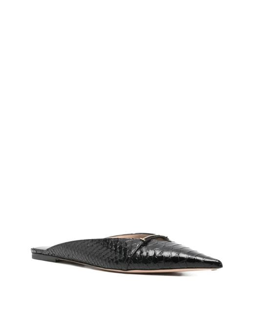Tom Ford White Python-Effect Pointed-Toe Mules