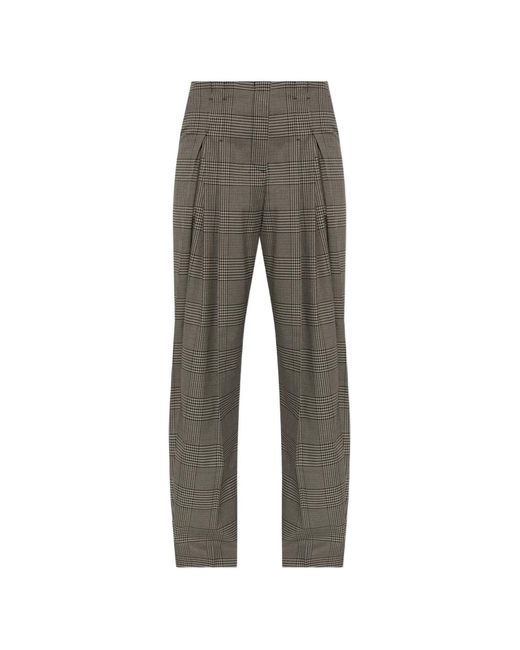 IRO Gray Koffa Checked Pleated Trousers