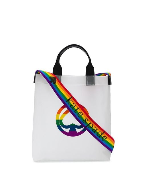 Kate Spade Rainbowdetail Tote Bag in White Lyst