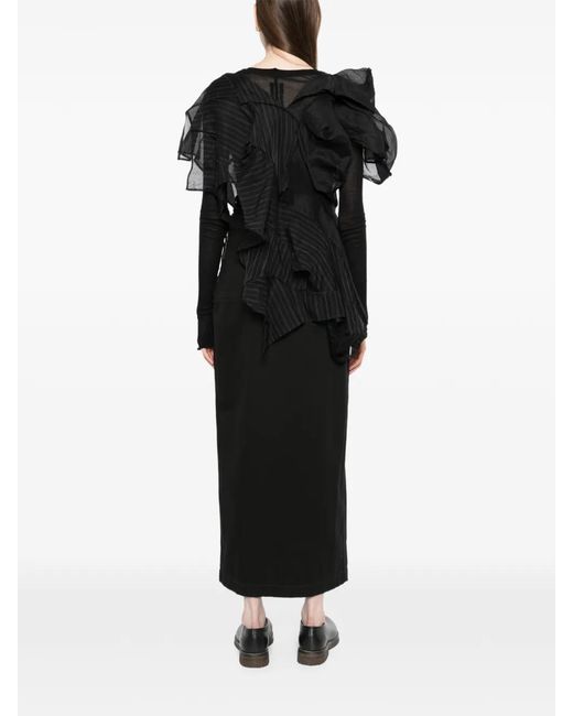 Yohji Yamamoto Black Asymmetric Darts 3D Blouse