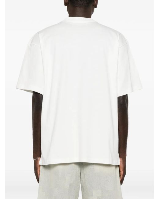 A PAPER KID White Logo-Print T-Shirt for men