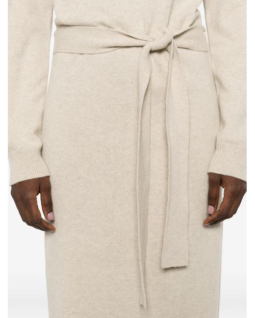 Nanushka White Turtleneck Tie Knitted Midi Dress