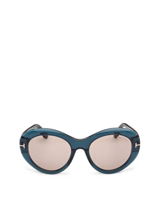 Tom Ford Blue Elodie-02 Round-Frame Sunglasses