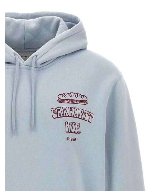 Carhartt Blue Hooded Sandwich Sweatshirt for men