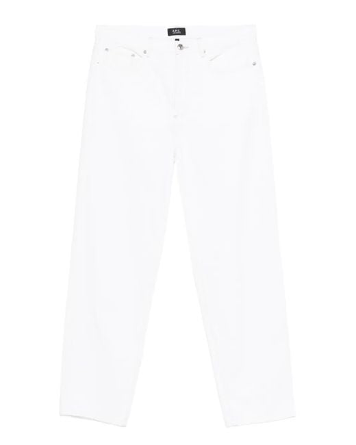 A.P.C. White Straight-Leg Trousers for men