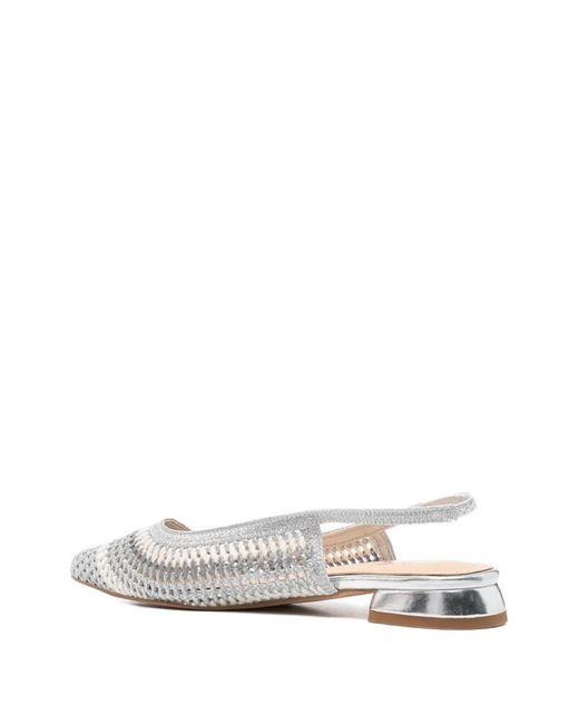 Keys White Woven Pumps