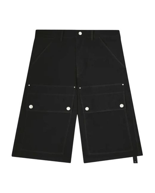 Oamc Peacemaker Black Cotton Cargo Shorts for men