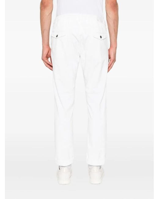 Eleventy White Drawstring Trousers for men