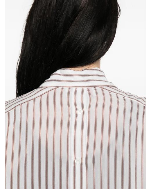 ERMANNO FIRENZE White Striped Floral Shirt