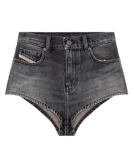 DIESEL Gray De-lunar Mini Shorts