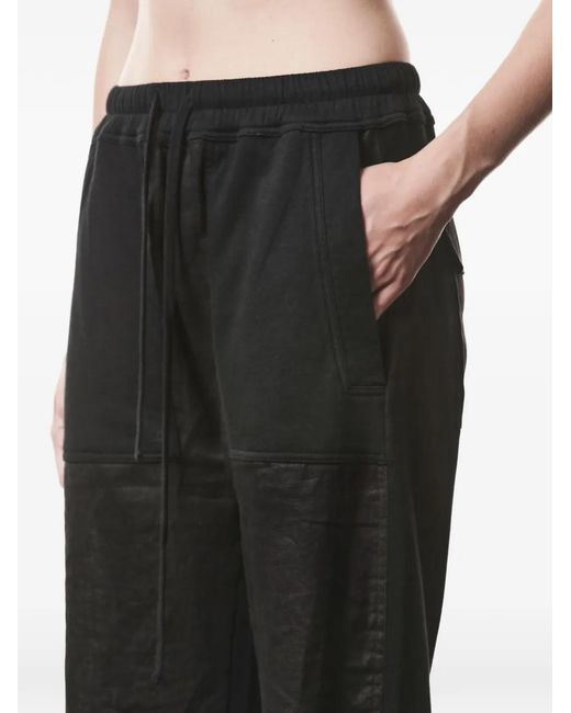 Thom Krom Black Drawstring Patch Cotton Trousers