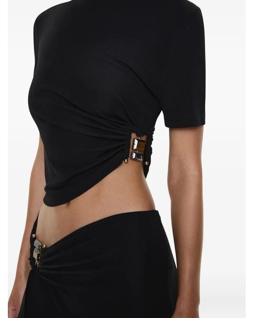 Christopher Esber Black Bezel Quartz Ruched Tee T-Shirt