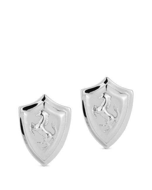 Mateo White Stallion Shield Cufflinks for men
