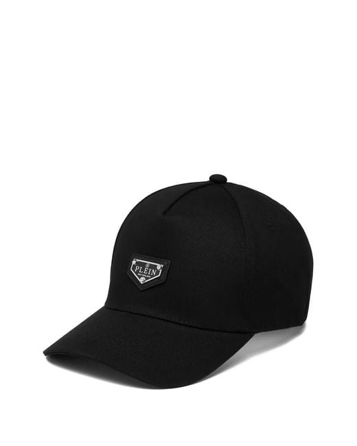 Philipp Plein Black Logo-Plaque Baseball Cap
