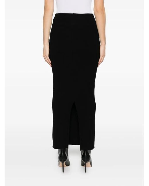 Wardrobe NYC Geribbelde Midi-Rok in het Black
