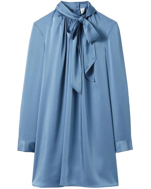 Claudie Pierlot リボンネック ミニドレス Blue
