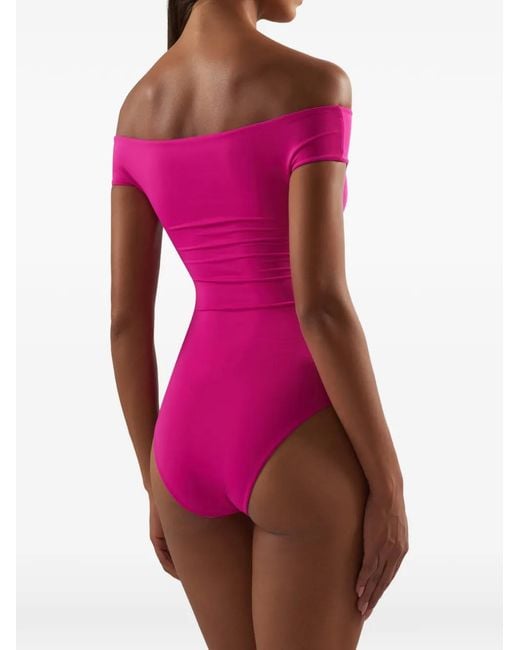 ‎Taller Marmo Pink Romy Off-Shoulder Swimsuit