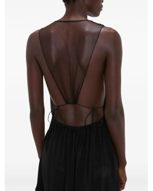 Victoria Beckham Black Lace-Trim Mini Dress