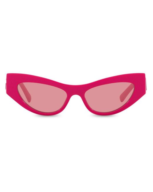 Dolce & Gabbana Pink Logo-plaque Butterfly-frame Sunglasses