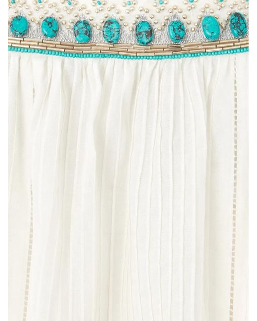 Fortela White Afir Embellished Mini Dress